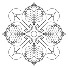 vector illustration of a flower mandala design coloring page 