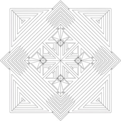 snowflake on white background mandala design coloring page 