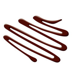 Chocolate Sauce Drizzled Illustration Isolated on White Background