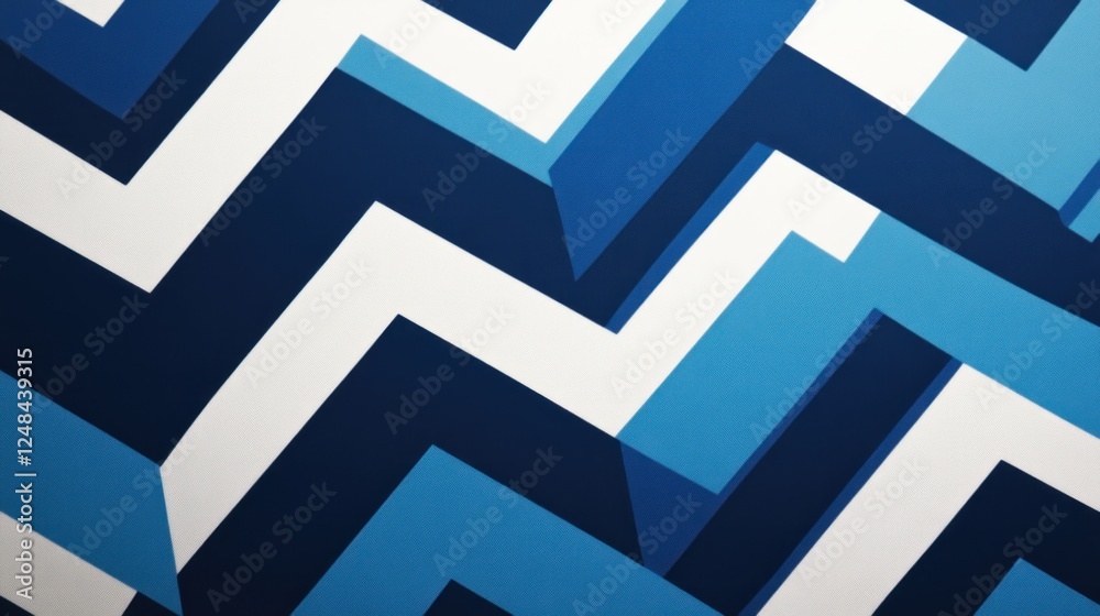 Aufkleber abstract zigzag pattern in blue and white