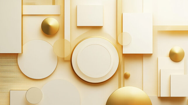Abstract golden art dco style vintage design bakcground 3d render illustration