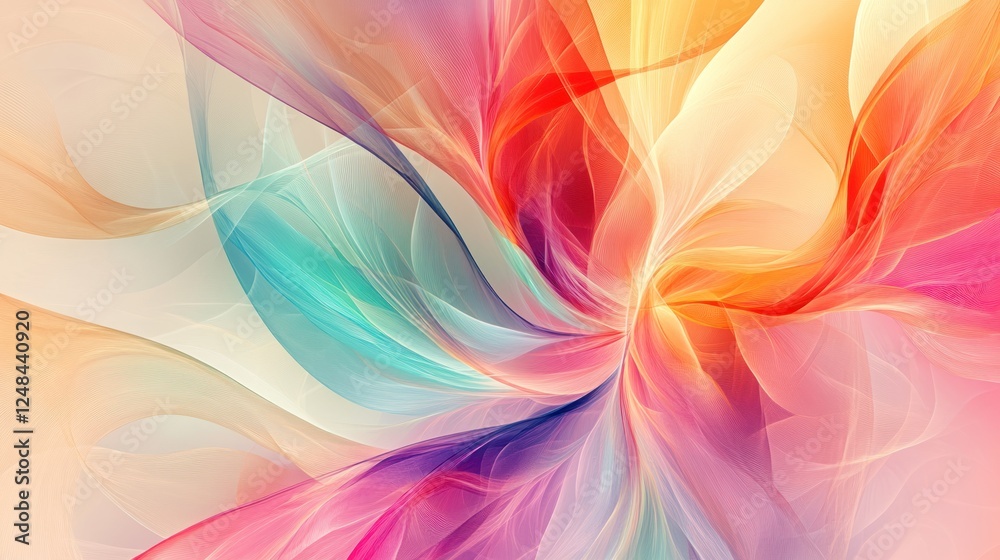 Aufkleber abstract colorful swirling wave pattern design