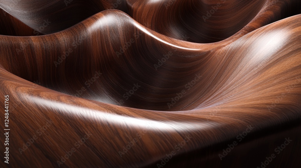 Poster abstract wooden surface with rolling waves design
