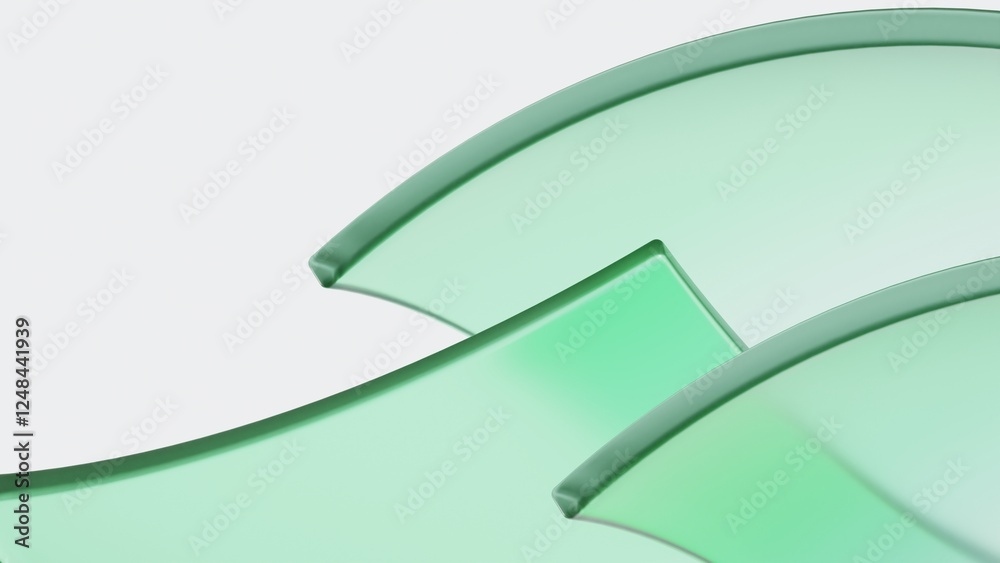 Leinwandbilder 3d rendering of abstract transparent geometry glass with gradient colors, computer digital concept