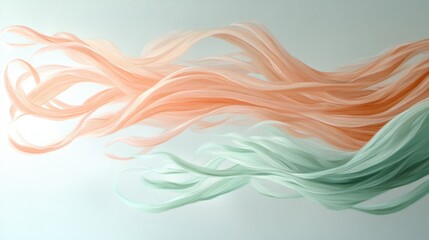 Abstract Peach and Mint Hair Stream Design