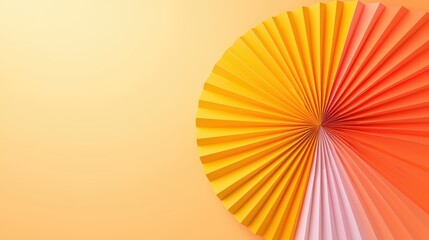 Fototapeta premium Colorful Paper Fan Decoration with Harmonious Gradient Tones