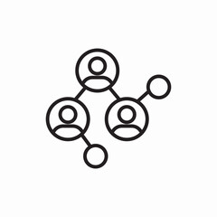 People connection network system icon vector sign