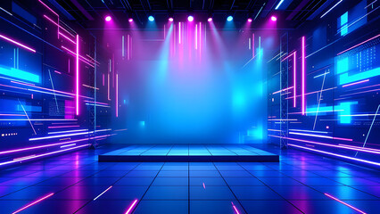 Futuristic Neon Stage Setup