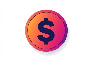 Obraz premium 3D pink dollar symbol with subtle lighting