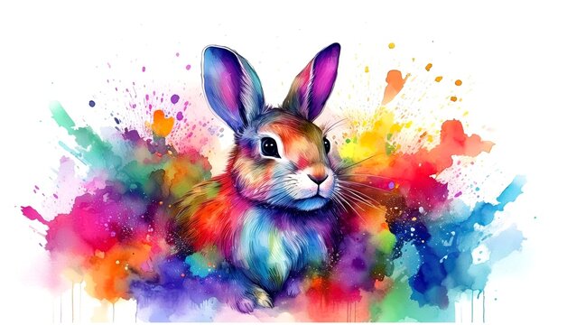 Osterhase Gru&szlig;karten Vorlage f&uuml;r Ostern Aquarell	