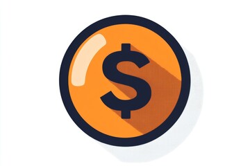 Obraz premium Outlined dollar sign with vibrant orange tones