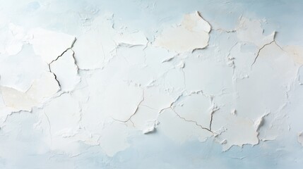 Obraz premium Cracked plaster wall with textured surface and peeling paint in soft blue tone