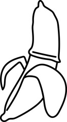 Safe Sex Awareness Concept with Banana and Condom Illustration