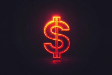 Colorful neon dollar sign on a dark background