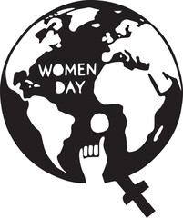 Inernational women day vector in black and white