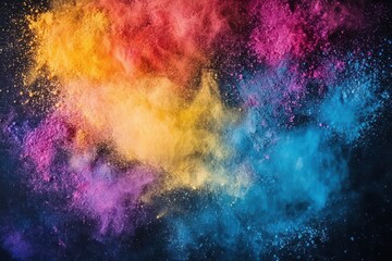 Fototapeta premium Scattered colorful powders of Holi festival