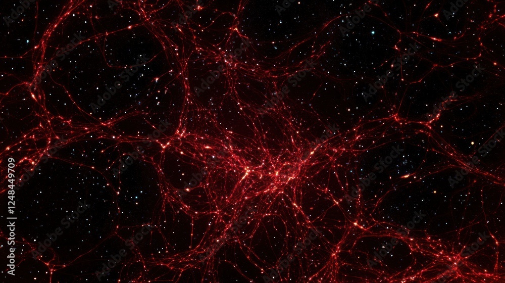 Poster cosmic web red filaments interstellar space