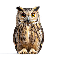 Obraz premium Majestic Owl: A Close-Up Portrait of a Powerful Bird of Prey in its Natural Habitat