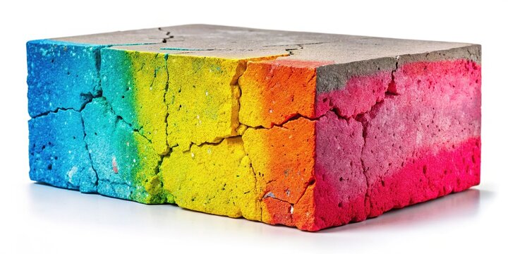 Cracks of the cubic concrete sample after the tensile or flexural testing (compressive strength test)