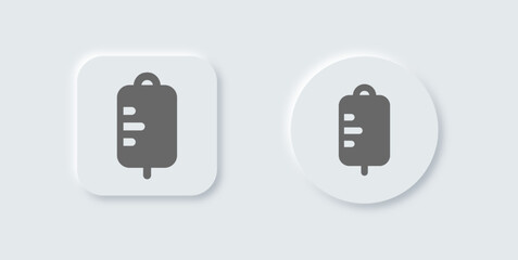 Medicine solid icon in neomorphic design style. Infusion signs vector illustration.