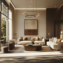 showcasing comfortable yet elegant furniture that reflects individual taste. Include decorative elements like personalized artwork, unique decorative accessories, and cozy textiles that convey warmth 