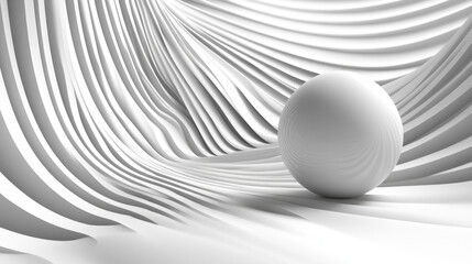 abstract white ball sphere visualization background 3d render illustration