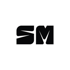 SM monogram logo design letter text name symbol monochrome logotype alphabet character simple logo