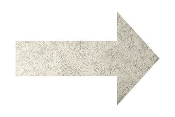 Arrow with texture of silver material isolated on white