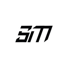 SM monogram logo design letter text name symbol monochrome logotype alphabet character simple logo