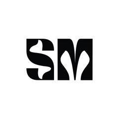 SM monogram logo design letter text name symbol monochrome logotype alphabet character simple logo