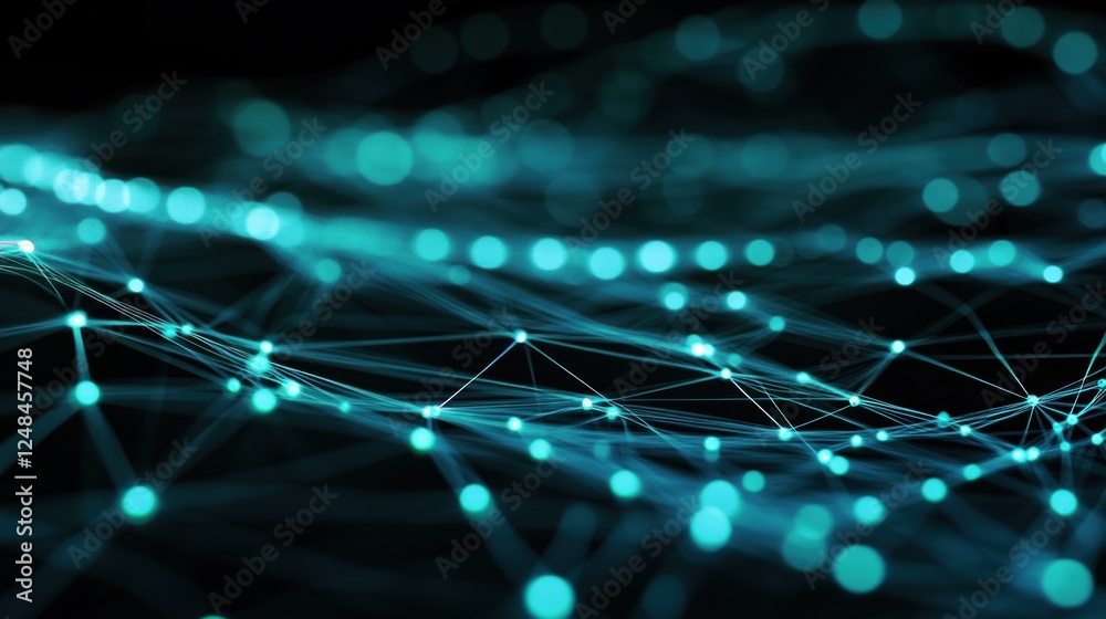 Aufkleber abstract network digital connections illuminated