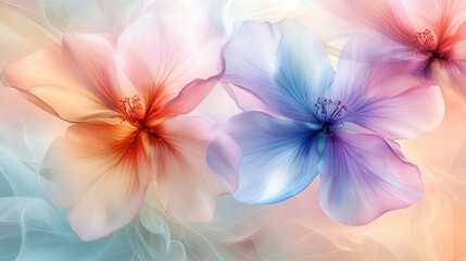 Delicate pastel flowers on a soft background