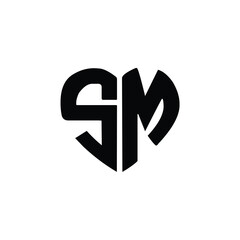 SM monogram logo design letter text name symbol monochrome logotype alphabet character simple logo