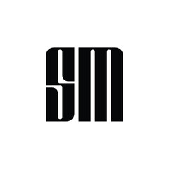 SM monogram logo design letter text name symbol monochrome logotype alphabet character simple logo