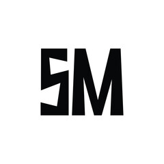 SM monogram logo design letter text name symbol monochrome logotype alphabet character simple logo