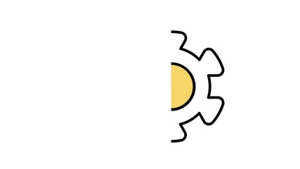 Ai technology with gear, animated footage looping, colored line design style