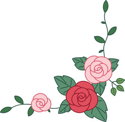 rose corner border for card decoration