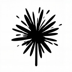 Obraz premium Dynamic firework burst silhouette on white background, celebration concept