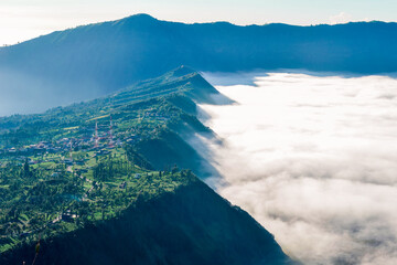 January winter, Bromo Volcano sunrise morning scenery, at Surabaya, East Java, Indonesia