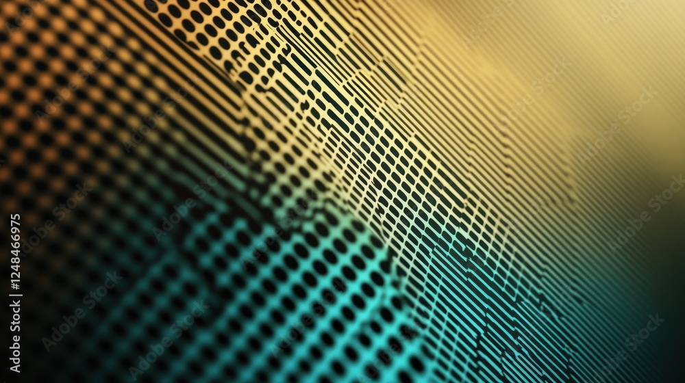 Poster abstract teal and gold grid pattern design