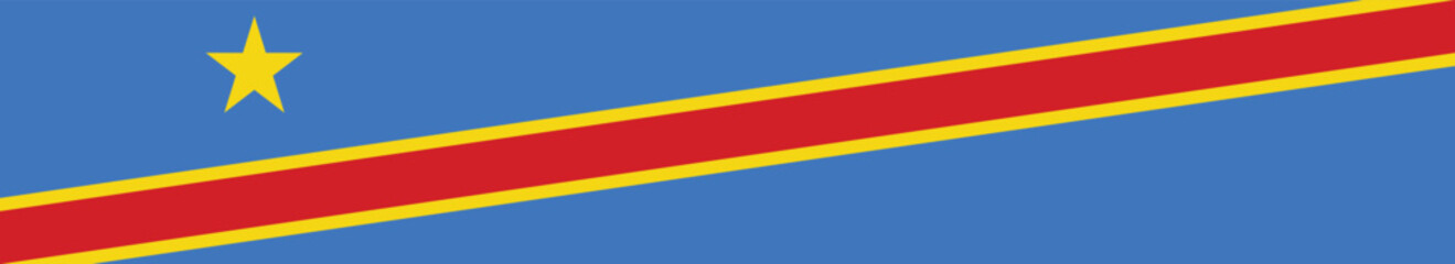 Congo Democratic flag long banner digital vector illustration