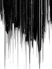 Transparent glitch texture- black and white- vertical lines of data rain- overlay for adding vintage or retro elements to designs.