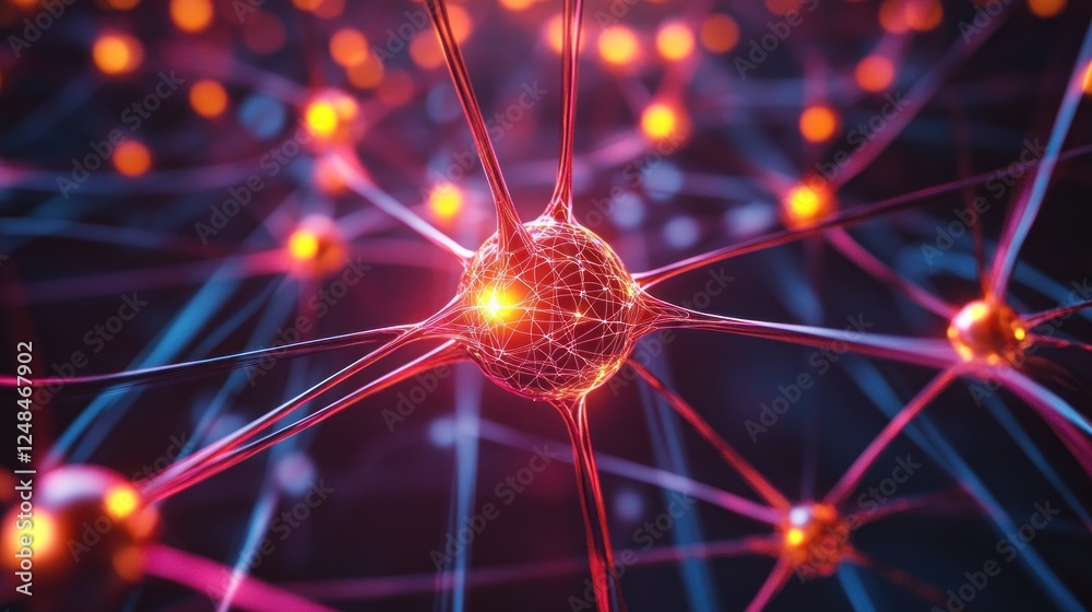 Poster Illuminated Neural Network Connections Complex Intertwined Structure