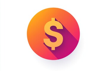 Gradient circular icon with yellow and pink design elements