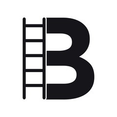 Ladder Logo combine with letter B vector template