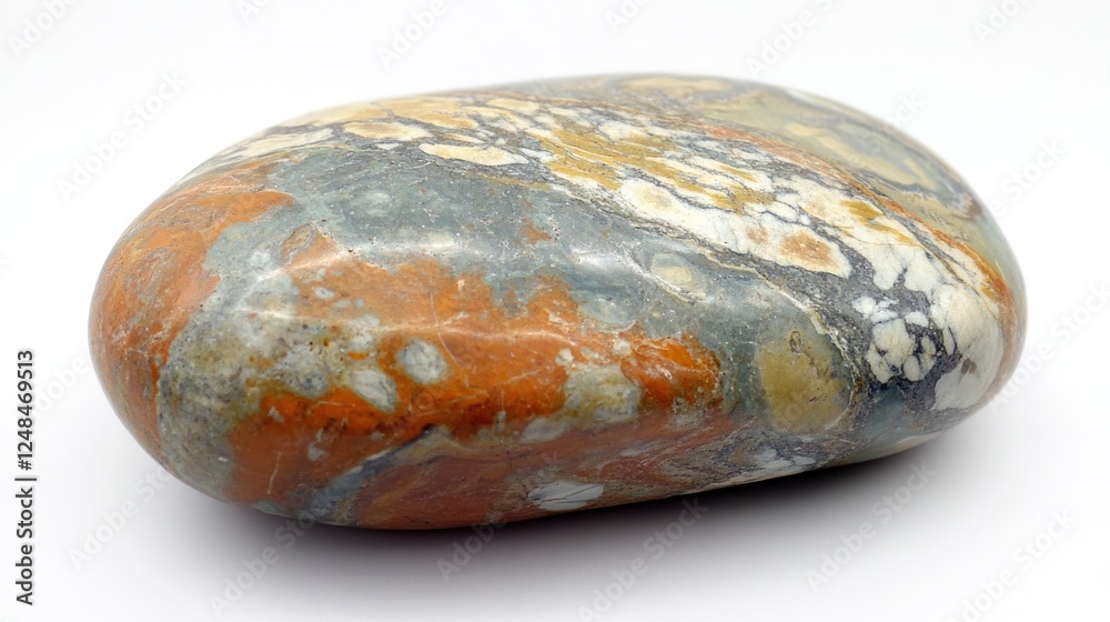 Poster polished jasper stone showing colorful patterns