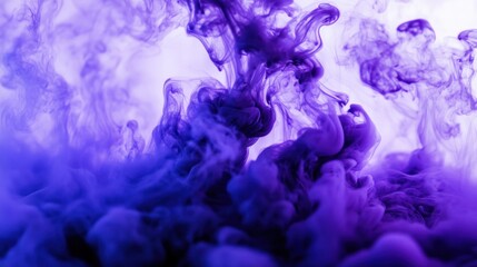 Abstract Purple Ink Swirls in Water