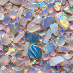 seamless colorful stones in a row