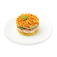 Salad Wood Grouse Nest. on white background, isolate.