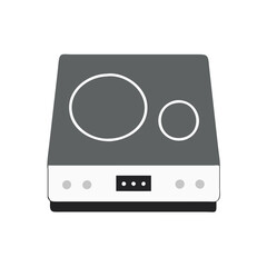 Fototapeta premium Induction Cooker Icon in minimalist design with grey and white colors